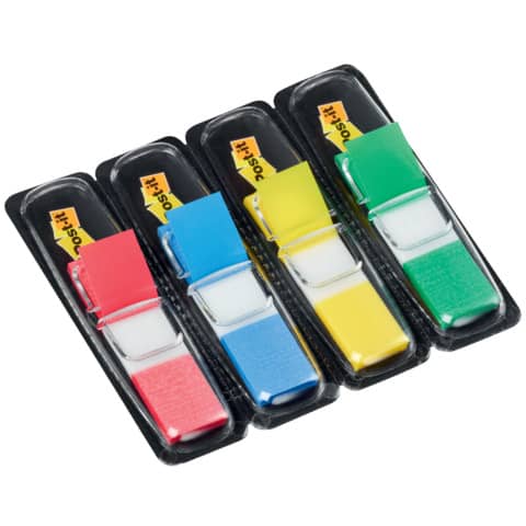 Segnapagina removibili Post-it® Index Mini con dispenser blu, giallo, verde,