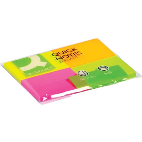 Foglietti riposizionabili Q-Connect g/m² colori intensi 38x51 mm