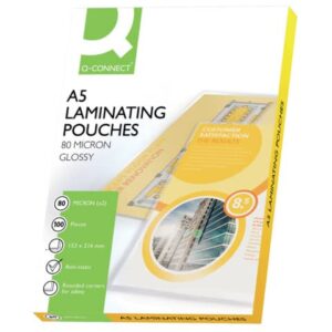 Pouches per plastificatrici Q-Connect 2x80 µm finitura lucida A5