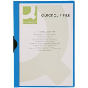 Cartellina con clip Q-Connect PVC 22x30,7 cm blu