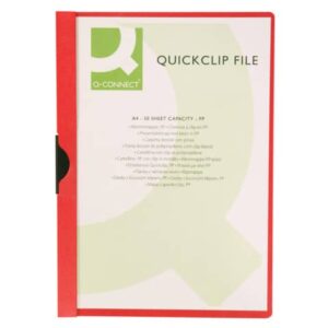 Cartellina con clip Q-Connect PVC 22x30,7 cm rosso