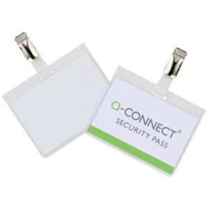 Portabadge Q-Connect plastica 90x60 mm con clip - Security badge chiuso