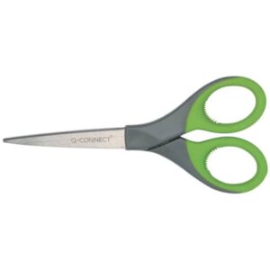 Q-Connect Elite Softgrip grey/green 18 cm universal scissors