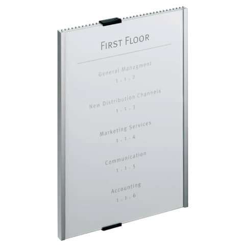 Targhe DURABLE INFO SIGN alluminio/acrilico trasparente/argento