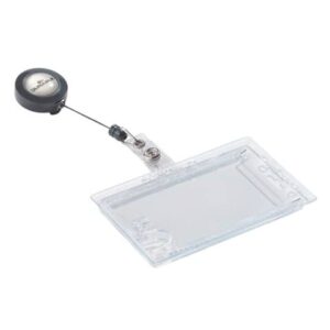 Portabadge Durable Chiuso con chiocciola yo-yo per 2 tessere 54x87 mm