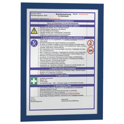 Cornici con pannello magnetico DURABLE DURAFRAME® A4 blu scuro 236x323mm
