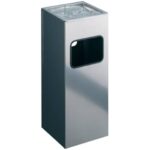 Durable steel column ashtray with sand and basket square base H 62 x Ø