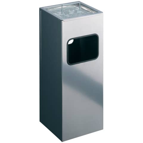 Durable steel column ashtray with sand and basket square base H 62 x Ø