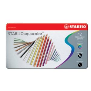 Matite colorate acquarellabili Stabilo aquacolor® scatola in metallo assortiti