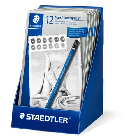 Matita Staedtler Mars® Lumograph® in astuccio in metallo 12 matite
