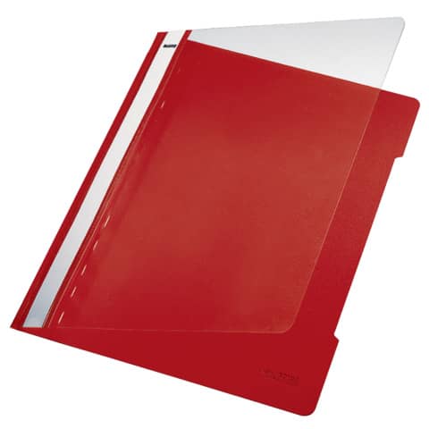 Cartellina ad aghi con clip Leitz in PVC A4 rosso