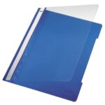 Cartellina ad aghi con clip Leitz in PVC A4 blu
