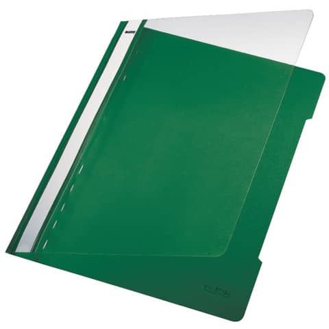 Cartellina ad aghi con clip Leitz in PVC A4 verde