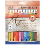 KOH-I-NOOR multi-coloured pencil case cedar wood 12 colours