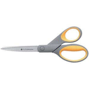 Westcott Softgrip Titanium Super asymmetrical scissors yellow/grey blade 21 cm