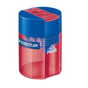 Display 10 Staedtler pencil sharpeners in assorted colours 2-hole +