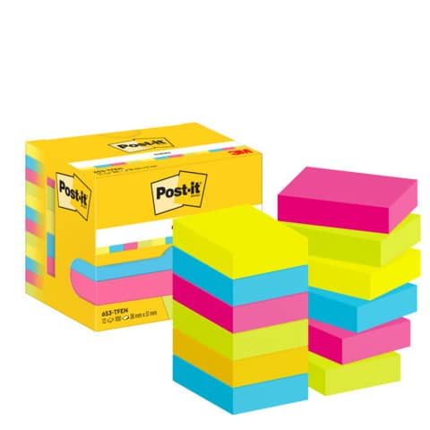 Foglietti riposizionabili Post-it® Notes Energy 51x38 mm neon assortiti conf.