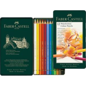 Matite colorate permanenti Faber Castell Polychromos mina 3,8 mm box metallo -