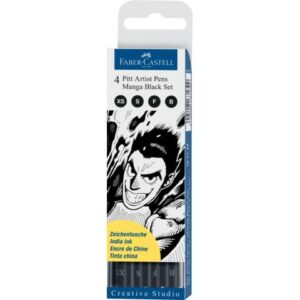 Penna inchiostro pigmentato Faber Castell Pitt Artist conf. 4 pezzi -