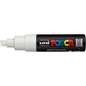 Marcatore a tempera POSCA Uni-Ball punta a scalpello 8 mm bianco