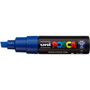 Marcatore a tempera POSCA Uni-Ball punta a scalpello 8 mm blu