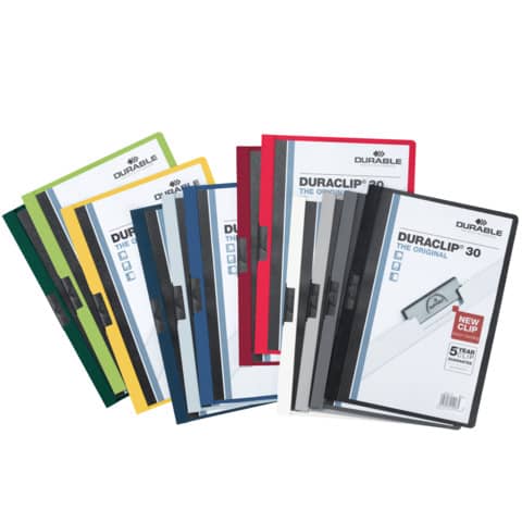 Cartellina con clip Durable DURACLIP® A4 conf. 25 colori assortiti - dorso 3 mm -
