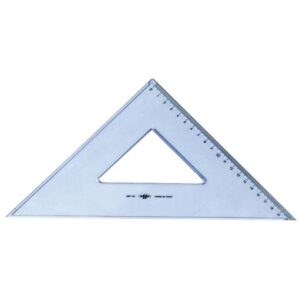 Squadra Uni Arda 45° 25 cm in plastica trasparente