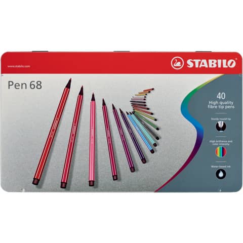 Pennarelli Stabilo Pen 68 1 mm scatola di metallo assortiti
