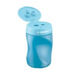 Stabilo Easy 3-hole pencil sharpener with left-handed reservoir - pack 3