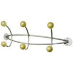 Appendiabiti da muro - 6 pomelli Alco argento/legno