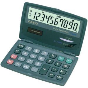 CASIO 10-digit pocket calculator - solar and battery powered