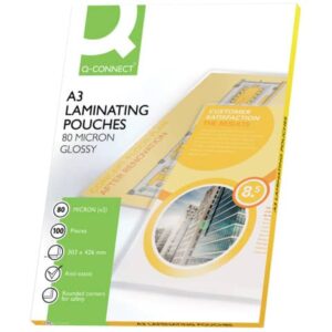 Pouches per plastificatrici Q-Connect 2x80 µm finitura lucida A3