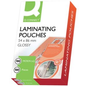 Pouches for Q-Connect laminating machines 2x100 µm gloss finish 54x86 mm