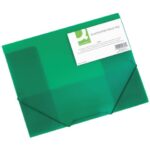 Q-Connect A4 ppl 3 flap folder 3 cm green