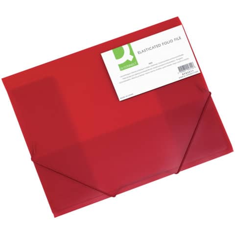 Cartellina a 3 lembi Q-Connect A4 ppl dorso 3 cm rosso