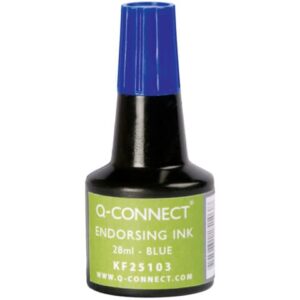 Inchiostro per timbri Q-Connect senza olio 28 ml blu