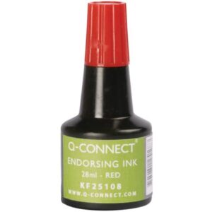 Inchiostro per timbri Q-Connect senza olio 28 ml rosso