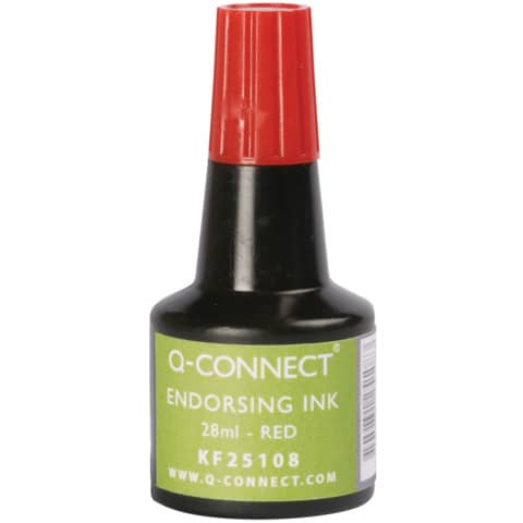 Inchiostro per timbri Q-Connect senza olio 28 ml rosso