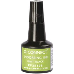 Inchiostro per timbri Q-Connect senza olio 28 ml nero
