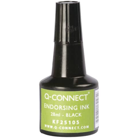 Inchiostro per timbri Q-Connect senza olio 28 ml nero