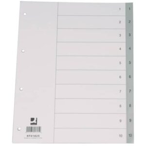 Divisore numerico Q-Connect grigio 22,5x29,7 cm ppl 1-10