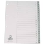 Divisore numerico Q-Connect grigio 22,5x29,7 cm ppl 1-20