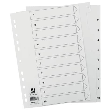 Divisore numerico Q-Connect bianco 22,5x29,7 cm ppl 1-10