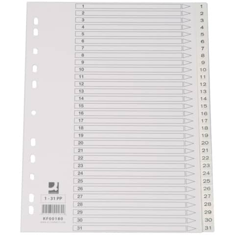 Numeric divider Q-Connect white 22,5x29,7 cm ppl 1-31