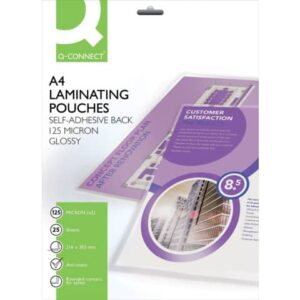 Pouches autoadesive per plastificatrici Q-Connect 2x125 µm finitura lucida A4