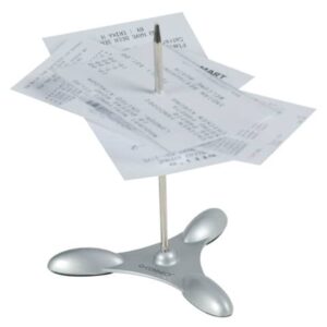 Infilzascontrini Q-Connect 11 cm argento metallo con inserti in gomma