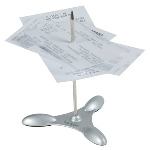 Infilzascontrini Q-Connect 11 cm argento metallo con inserti in gomma
