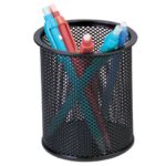 Portapenne in metallo Q-Connect h 10 cm /  Ø 9 cm nero