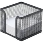 Portamemo in metallo Q-Connect 9,5x8,0x9,5 cm nero