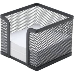 Portamemo in metallo Q-Connect 9,5x8,0x9,5 cm nero